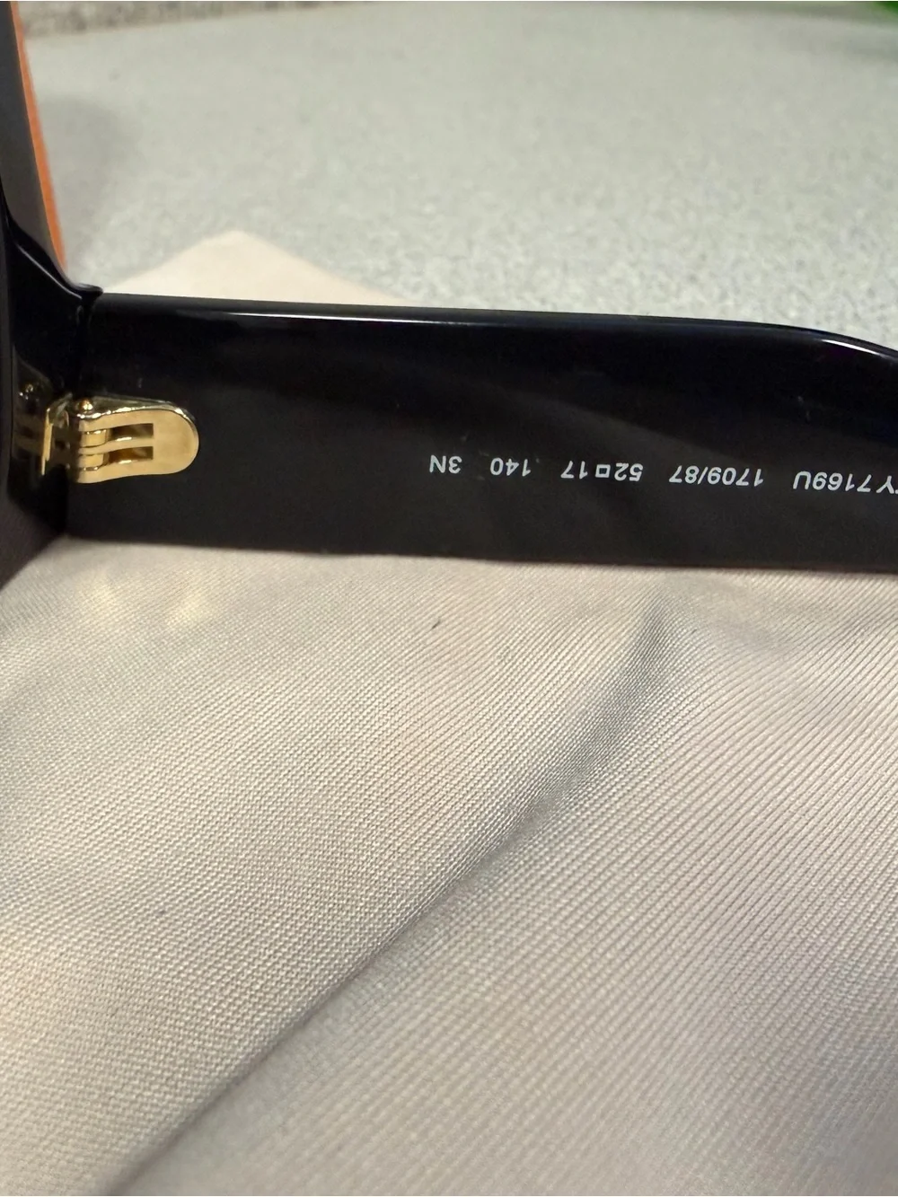 Tory Burch Black Square Sunglasses with Orange Logo Case